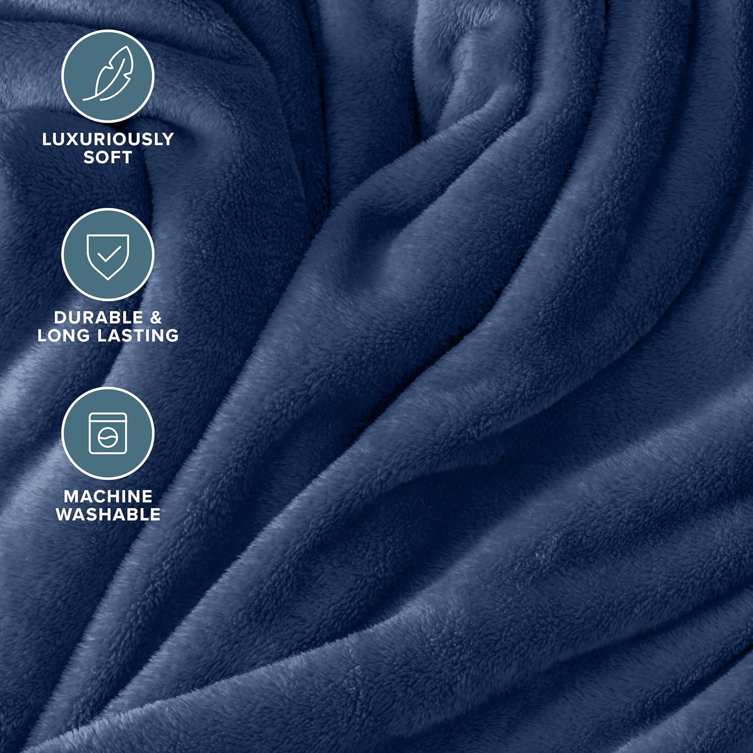 Indulge in Luxury: King Size Ultra-Soft Microplush Fleece Blanket in Dark Blue - Perfect for Cozy Nights on Bed, Sofa, or Couch